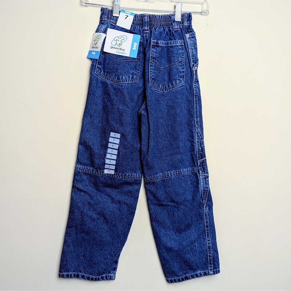 VTG Greendog 2001 Baggy Carpenter Double Knee Denim Jeans Y2K Youth Size 7 NWT